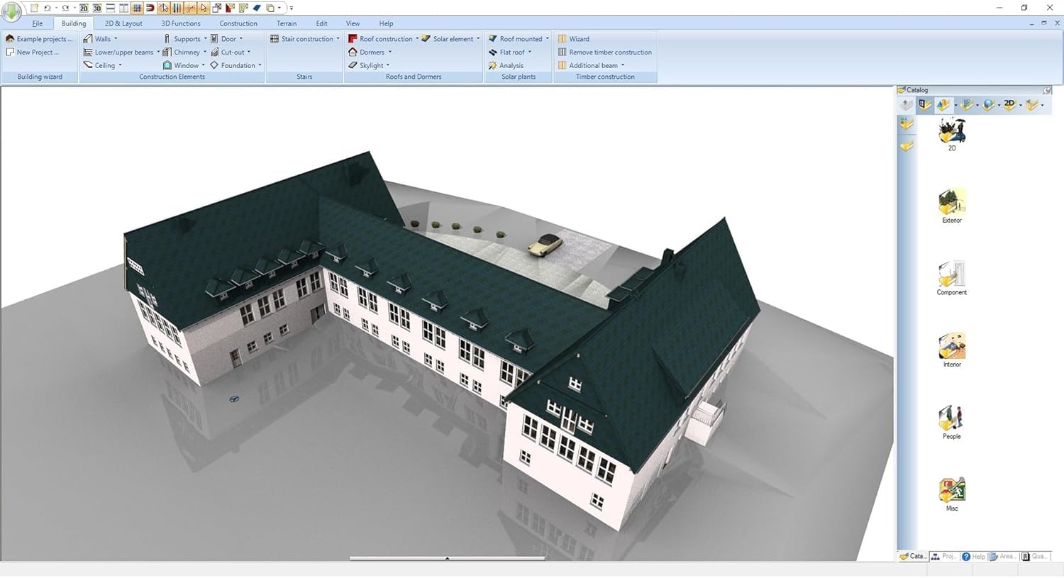 3­D CAD Architecture 11⁠ - design Software for house, garden, balcony, photovoltaic, walls - 2D 3D objects for Win 11, 10