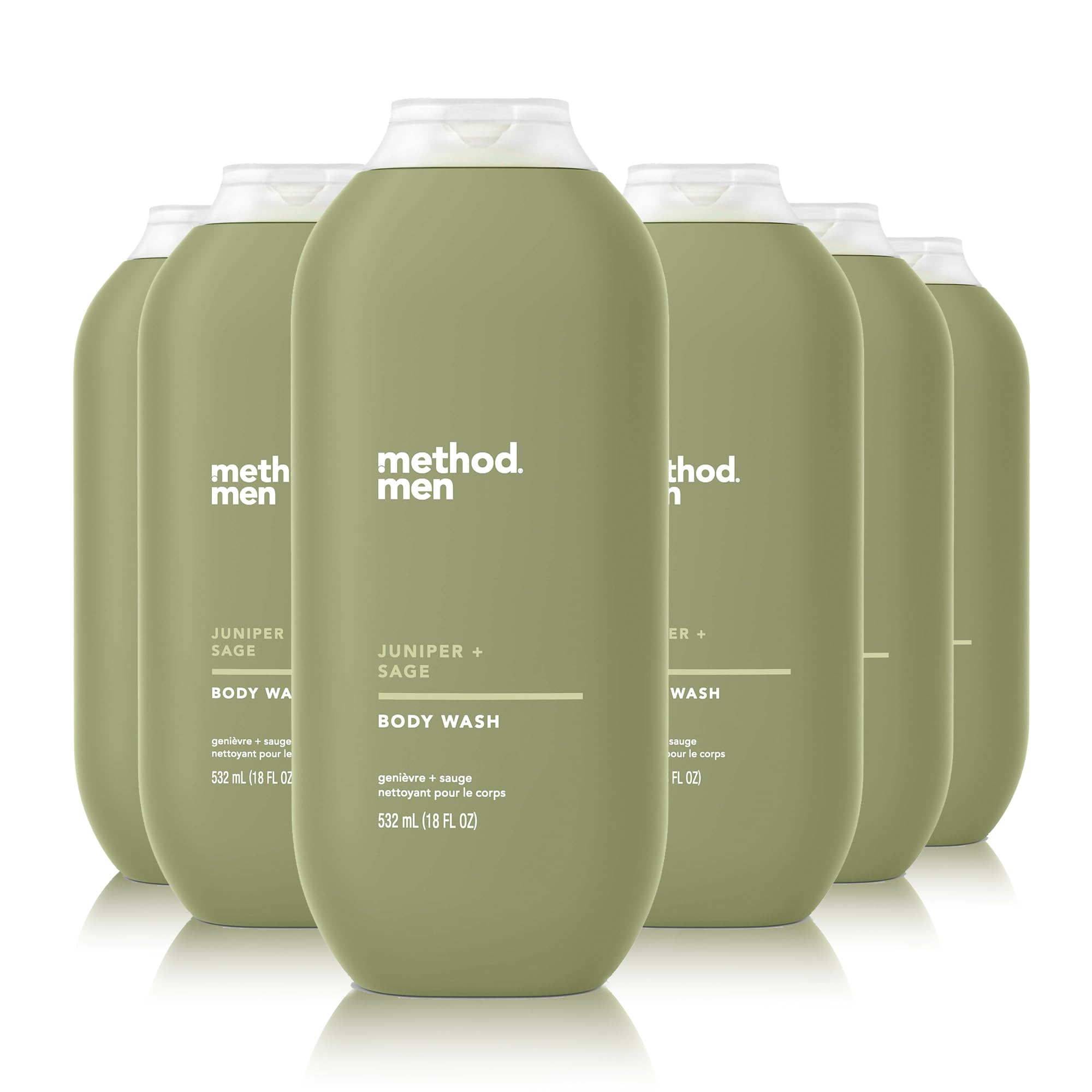 Method Men Body Wash, Juniper + Sage, Paraben and Phthalate Free, 18 FL Oz (Pack of 6)