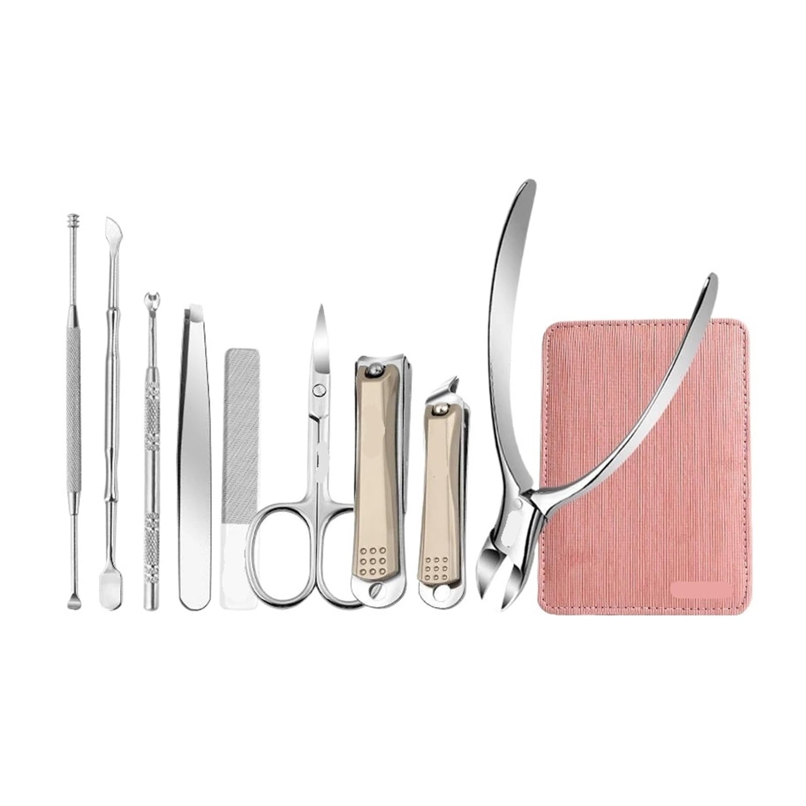 Set de manicura Juegos pedicura Cortaúñas Acero inoxidable(Pink)