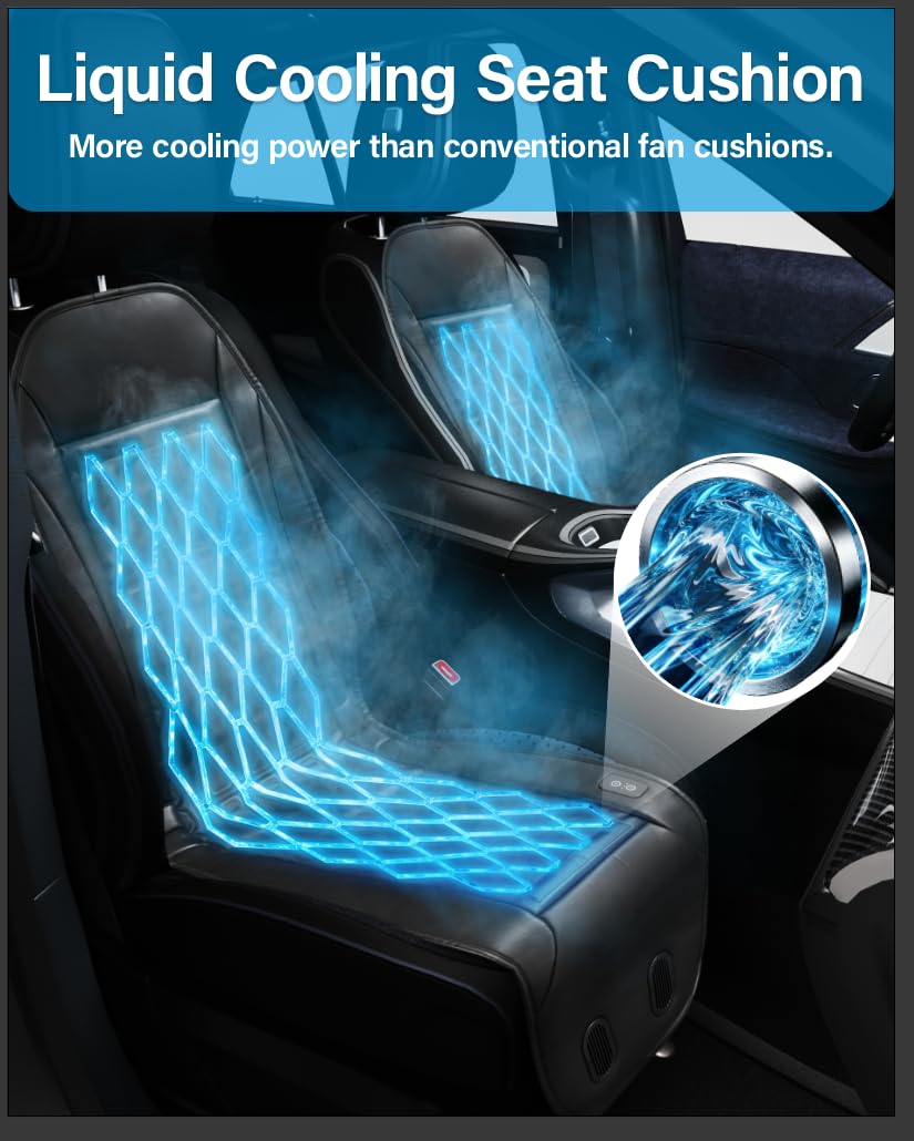 Cuscino sedile auto a raffreddamento a liquido, 12V/24V accendisigari, 3 livelli di raffreddamento, universale