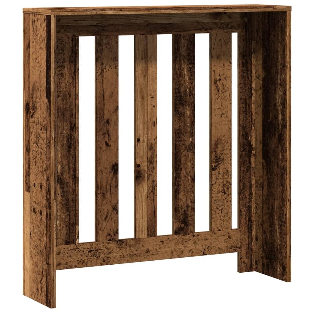 Heizkörperverkleidung in Altholz-Optik aus Holzwerkstoff 78 x 20 x 82 cm mit vertikalen Latten, Abdeckung für Wohnzimmer, Heizkörper Zubehör und zusätzliche Ablage