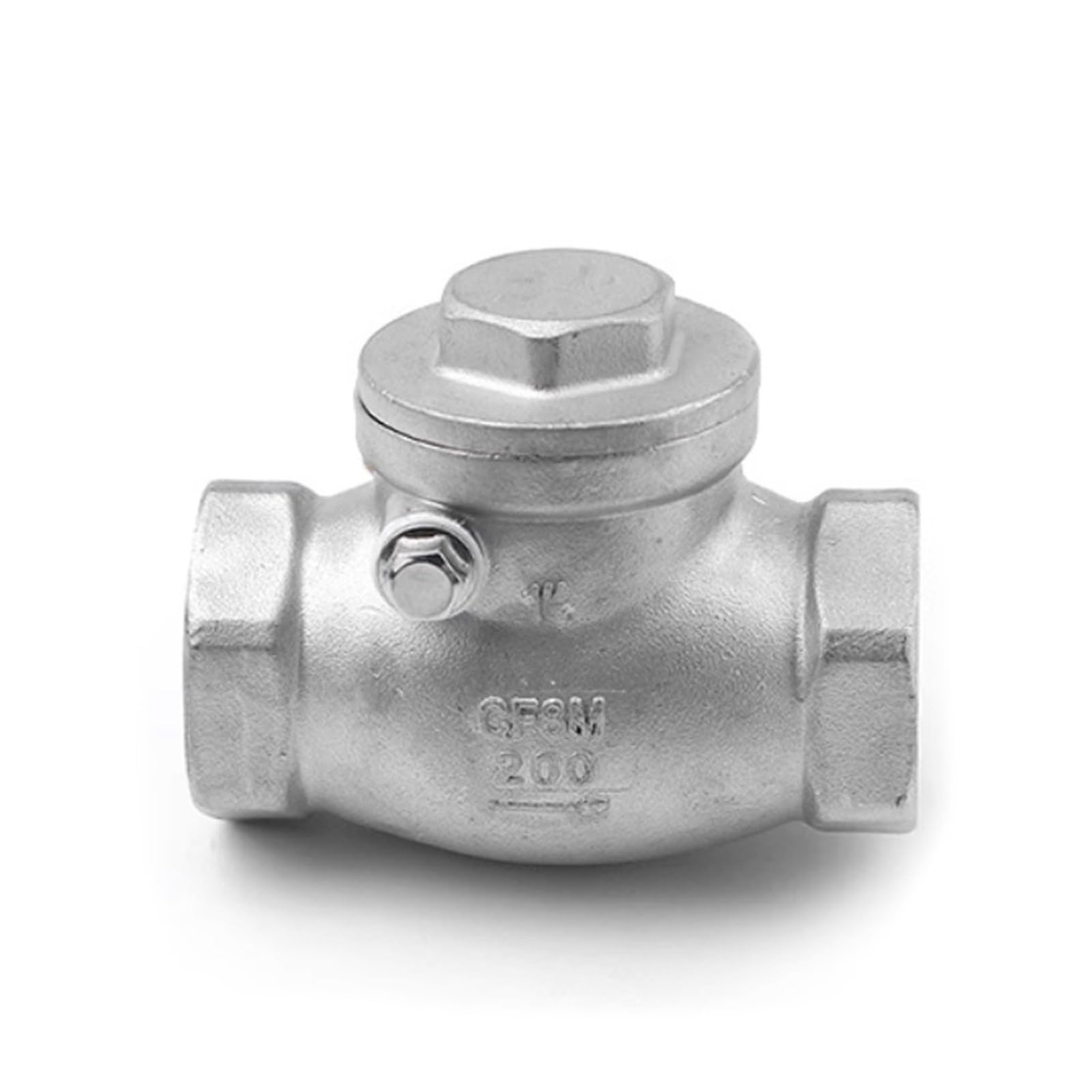 304 Stainless Steel Internal Thread 1/4 3/8 1/2 1 3/4 Horizontal Type Swing Check Valve Screw Thread Swing One-way Valves DN8/20 (Size : 1/4