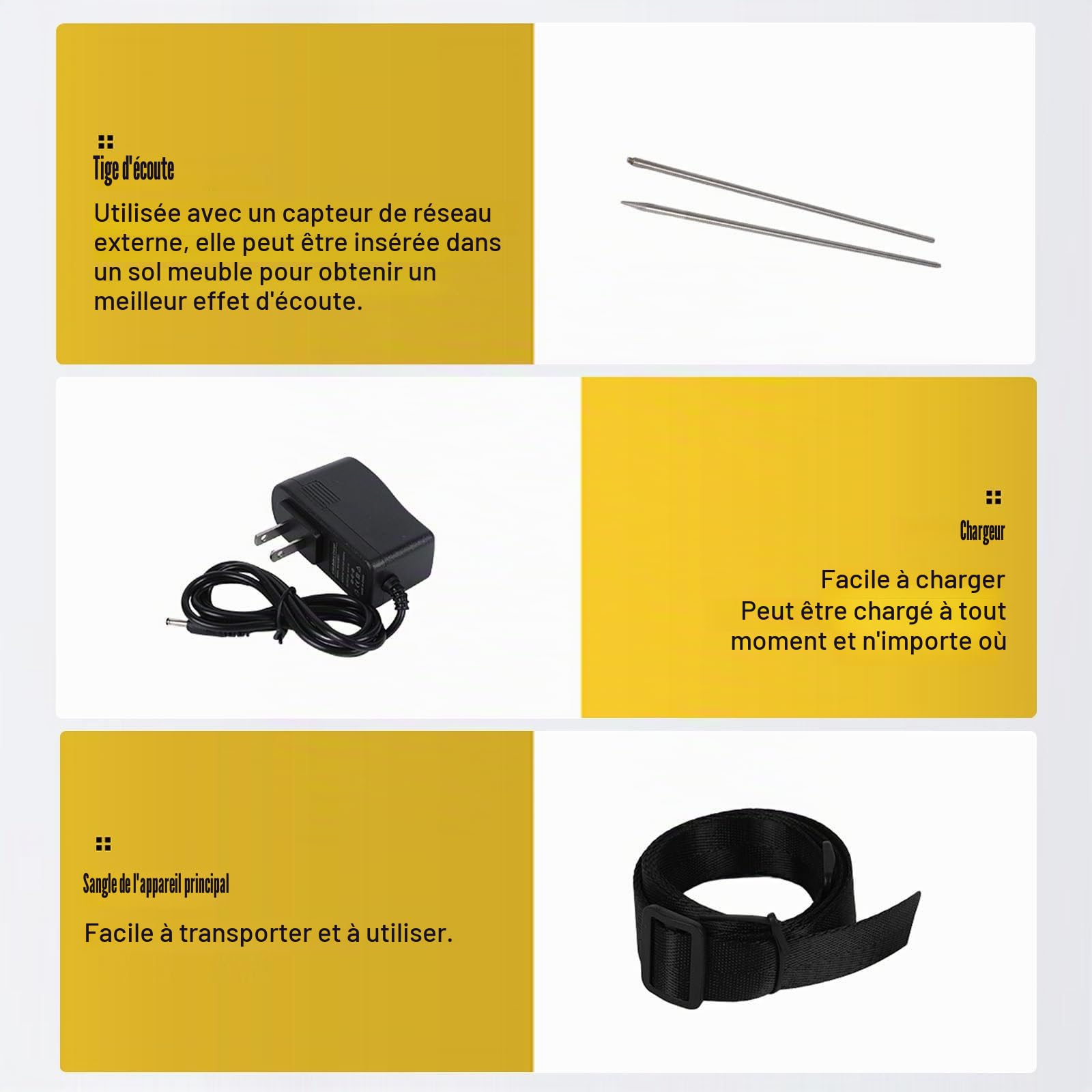Détecteur de Fuites d'eau Géophone | 4M de Profondeur | Scan 1-4500Hz | Outil Professionnel pour Plombiers & Techniciens HVAC