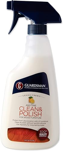 Guardsman 461300 Clean  Polish para muebles de madera sin silconas protección UV limón fresco 16 onzas 1 unidad