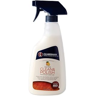 Guardsman Anytime Clean & Polish Wood Cleaner & Furniture Polish for Cabinets, Tables, and Other Wood Surfaces, Spray Bottle, Lemon Fresh, 16 Fluid Ounces