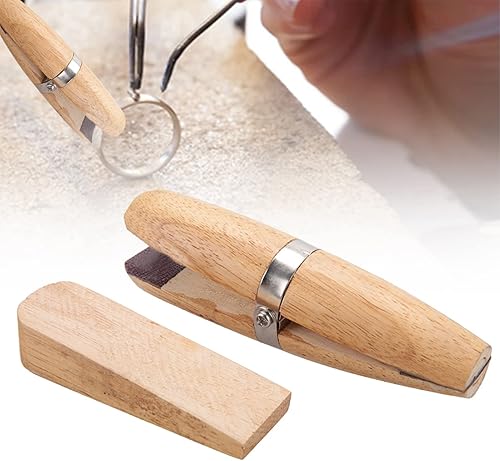 Miniatura 3 de Joyzan Abrazadera de anillo de madera, joyeros de madera, soporte de banco, mordazas de cuero, mandíbulas de cuero, herramientas manuales,