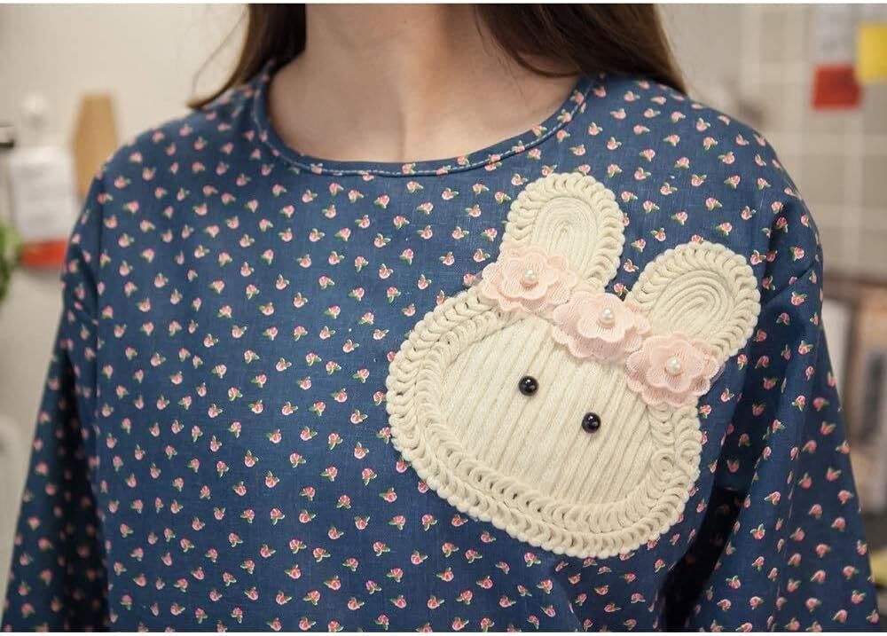 Kitchen Cooking Aprons,Aprons with Pockets Home Fashion Long-Sleeved Apron Adult Gown Cotton Overalls Kitchen Cute Reverse Dress Female Apron