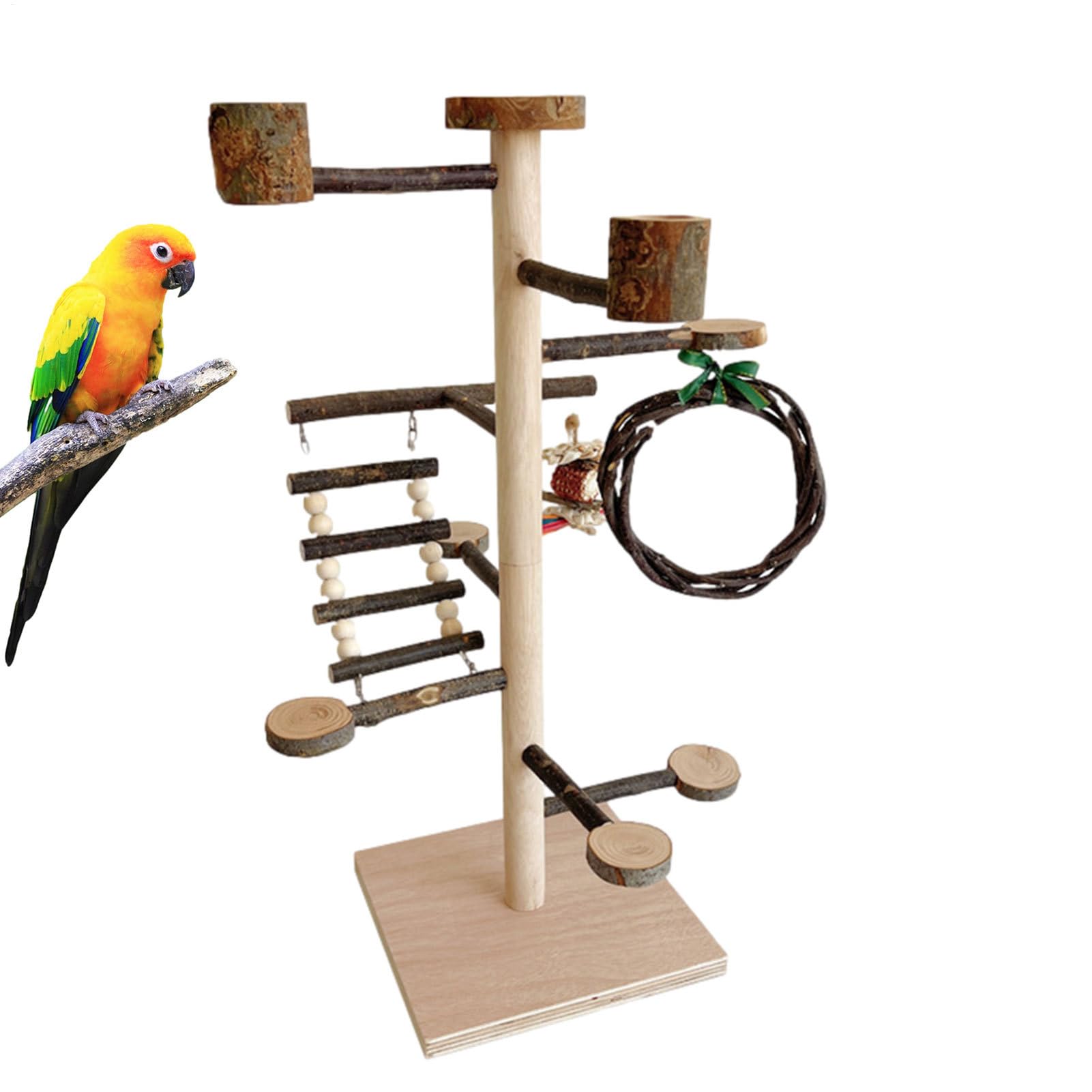 Vogelständer | Spielzeug für Vögel aus Holz | Bewegungsspielplatz zur Beschäftigung von Unzertrennlichen,Für Zuhause Unzertrennliche Wellensittiche Nymphensittiche Agaporniden Finken