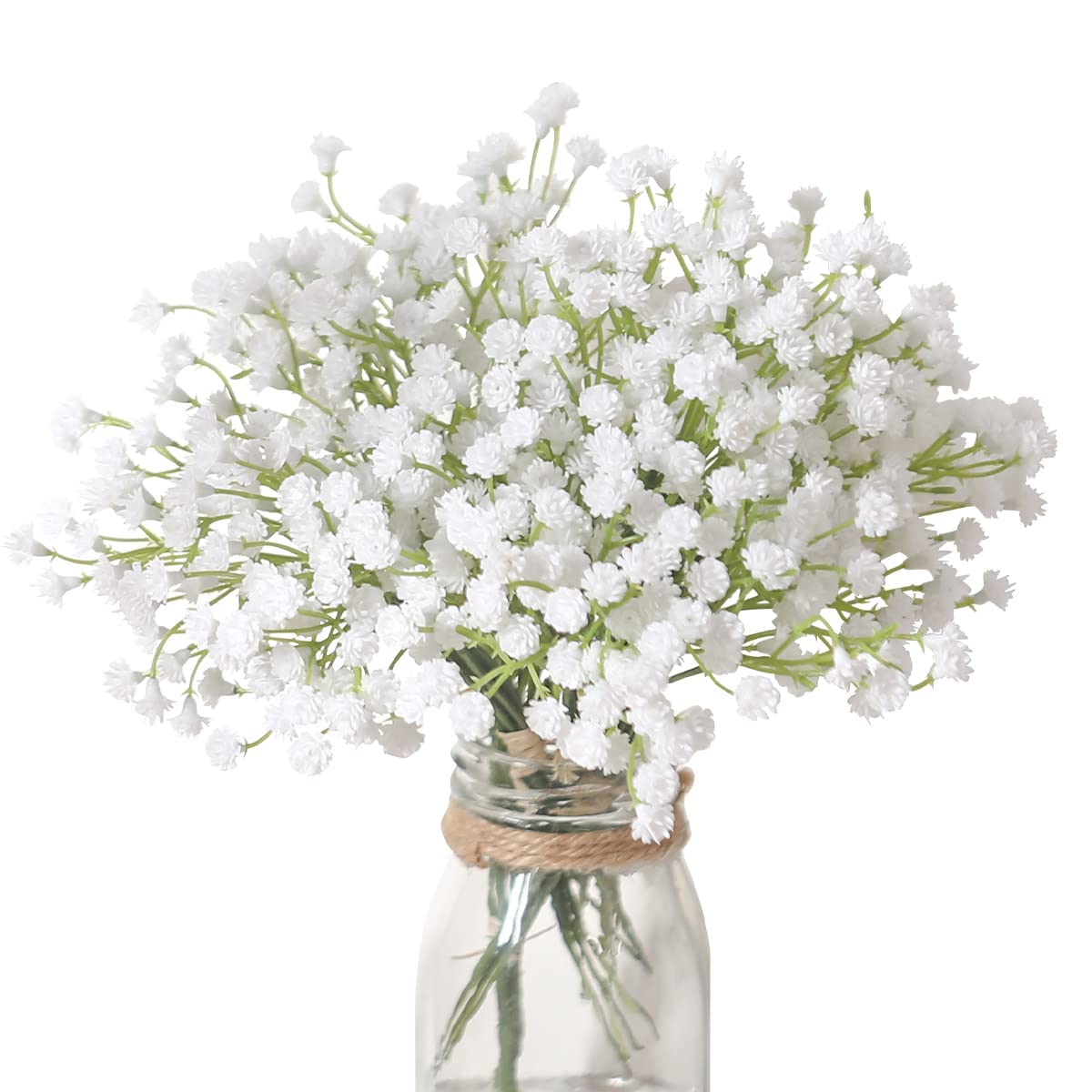 NALACAL 10PCS 30 Bunches White Babys Breath Flowers, Artificial White Fake Flowers, Fake Real Touch, Gypsophila DIY Floral Bouquets, Arrangement Wedding Bridal Bouquet, Home Decor (Vase Not Included)