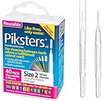 Vista 11 de Piksters Cepillos interdentales, 40 unidades, tamaño 0, cepillo interdental para dientes para espacios muy estrechos, cerdas suaves para encías