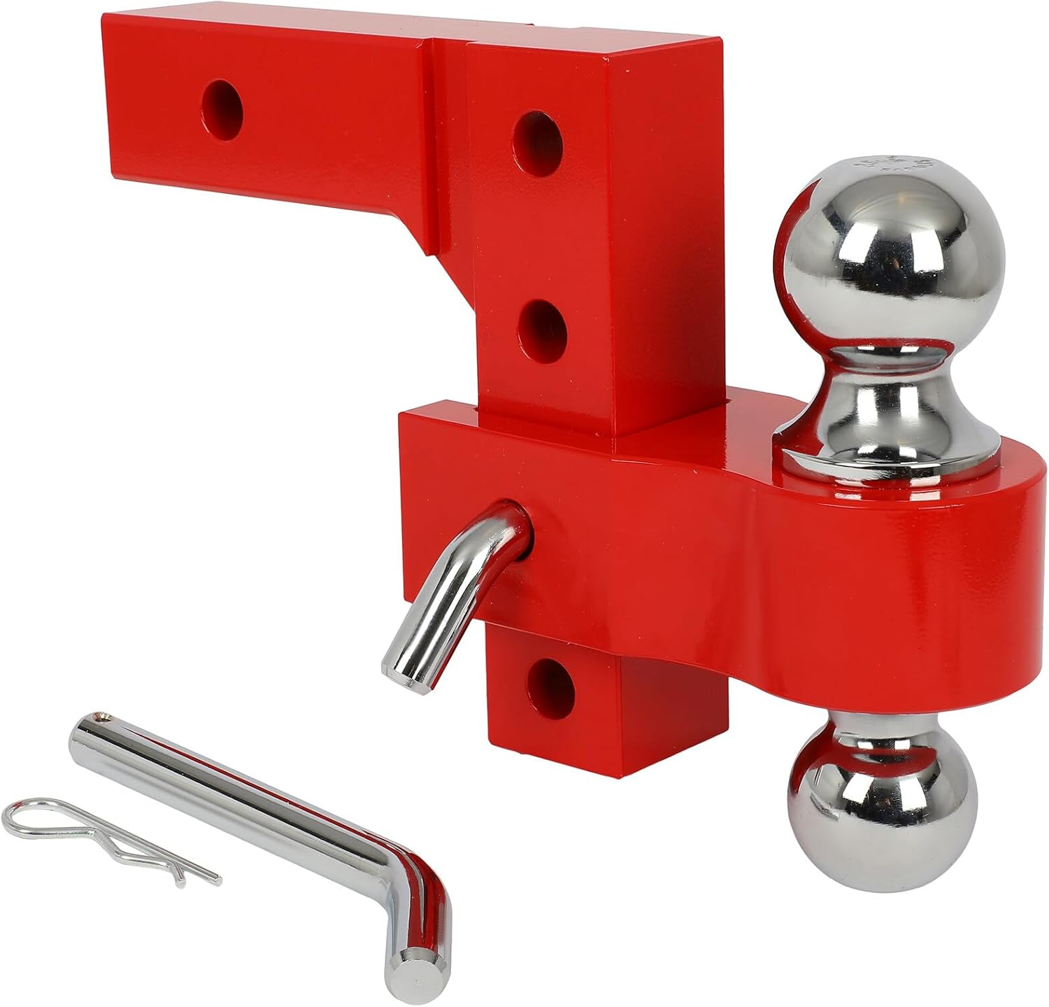 SCITOO Dual Ball 6'' Adjustable Trailer Towing Hitch 2" & 2-5/16'' 6061 Aluminum Rear