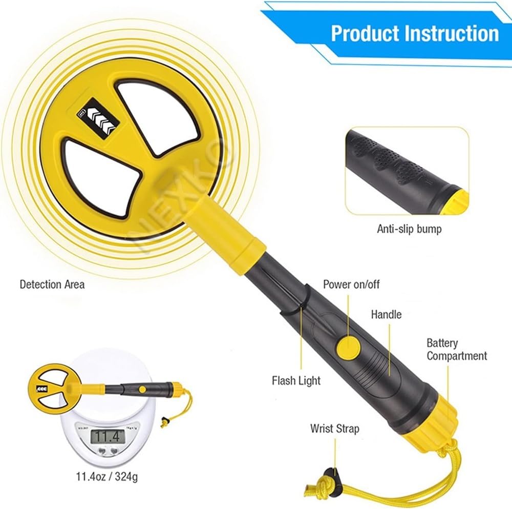 Pinpointer Détecteur de Métaux, Mini Sonde Portable avec Indicateur LED, Induction Impulsionnelle pour Chasse au Trésor, Convient pour Adultes et Enfants