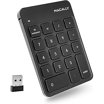 Macally USB Numeric Keypad | Wired Number Pad | External Number Pad for Laptop Computer Desk PC Mac (Perfect for Data Entry) 10 Key USB Keypad