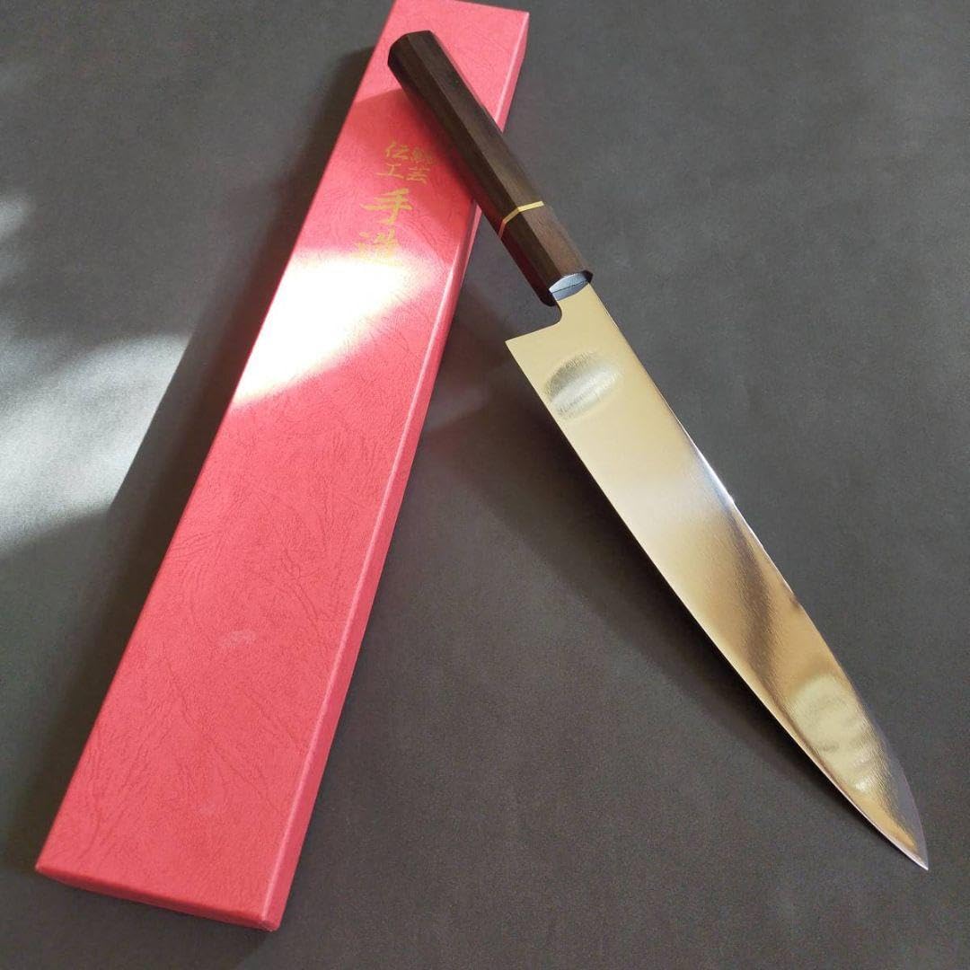 本焼V金10号和牛刀240mm 黒檀八角柄 V金10号本焼き鏡面黒檀和牛刀240mm高級黒檀八角柄