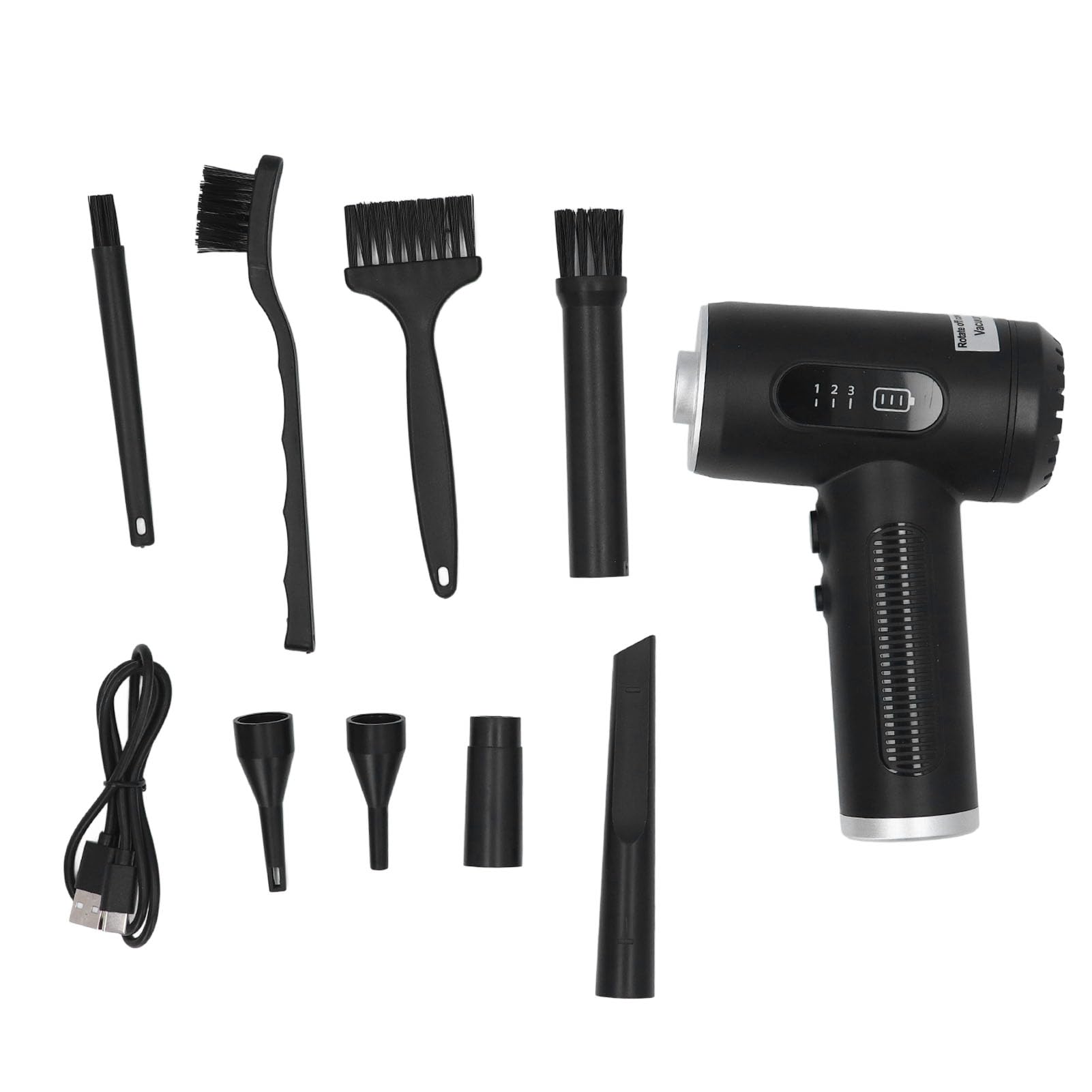 Electric Air Duster, 3 Gear Adjustable Maximum 50000RPM Rechargeable Cordless Air Blower with LED Light for Computer Keyboard