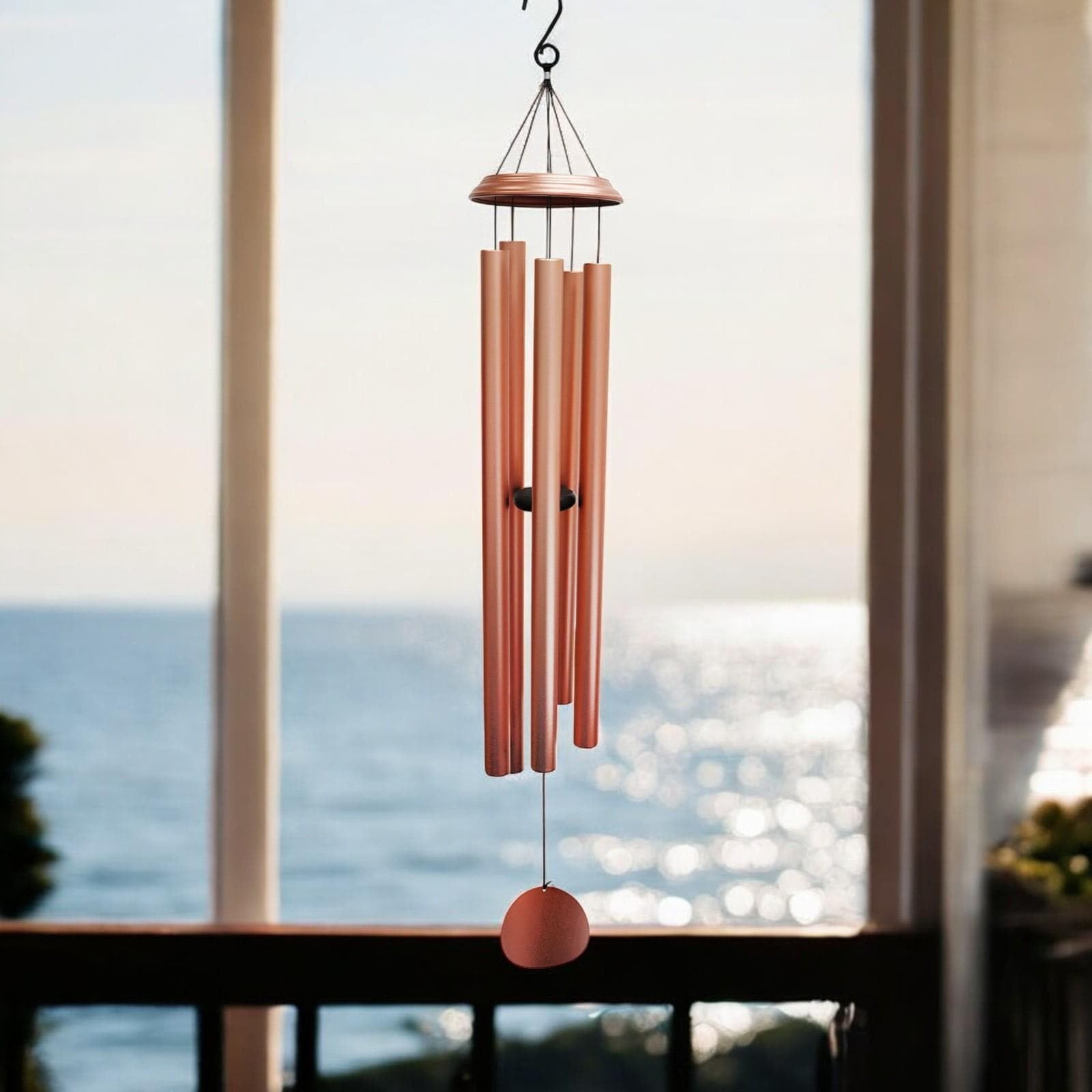 Epsom Door Handle Rose Gold Concerto Musical Wind Chime – Precision-Tuned Deep-Tone Metal Chimes | & Black | 28", 36", 40" For Garden, Patio, Home Décor (, 40")