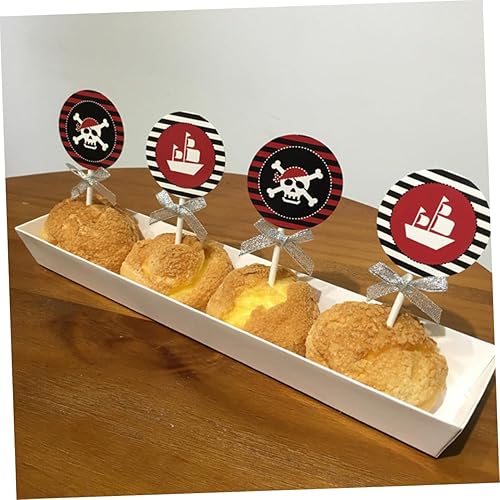 Miniatura 9 de Gadpiparty 20 piezas de bandera pirata cupcakes decoraciones decoración pastel decoración muffin fiesta creativo tema pirata decoración postre picks