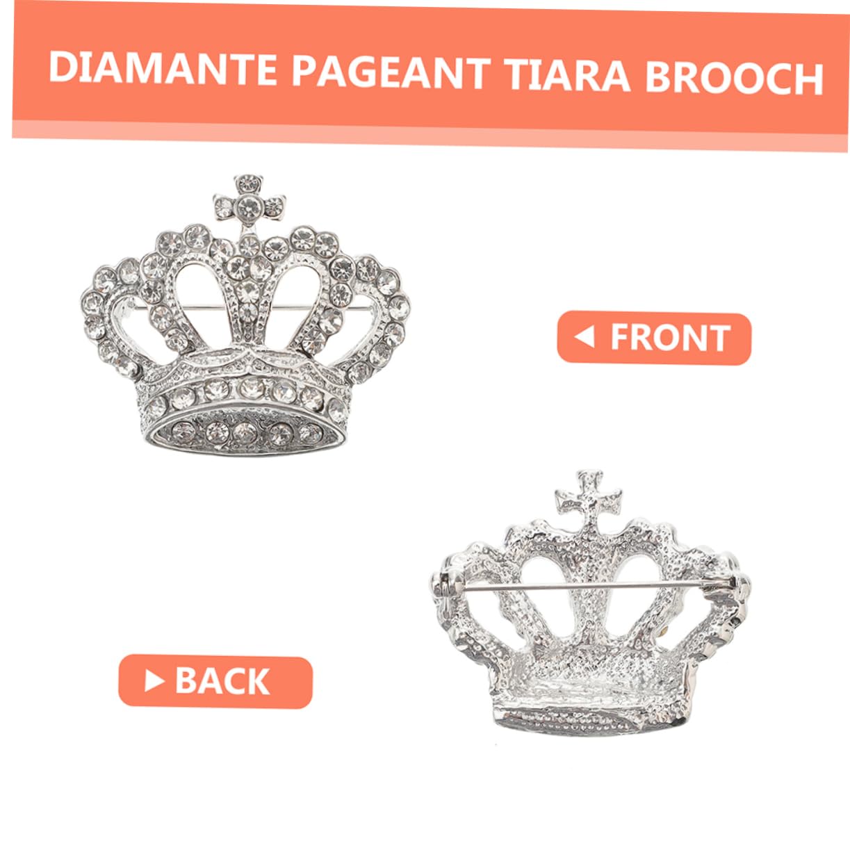 Jewellery 4Sets Crown Circon Pins Broche Broche Pin Aleación Silver 2pcs*4 Jewellery