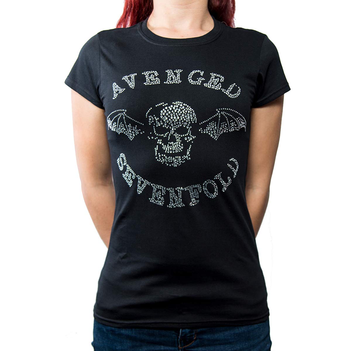 Ladies Avenged Sevenfold Death Bat Official Tee T-Shirt Womens Girls (Medium) Black