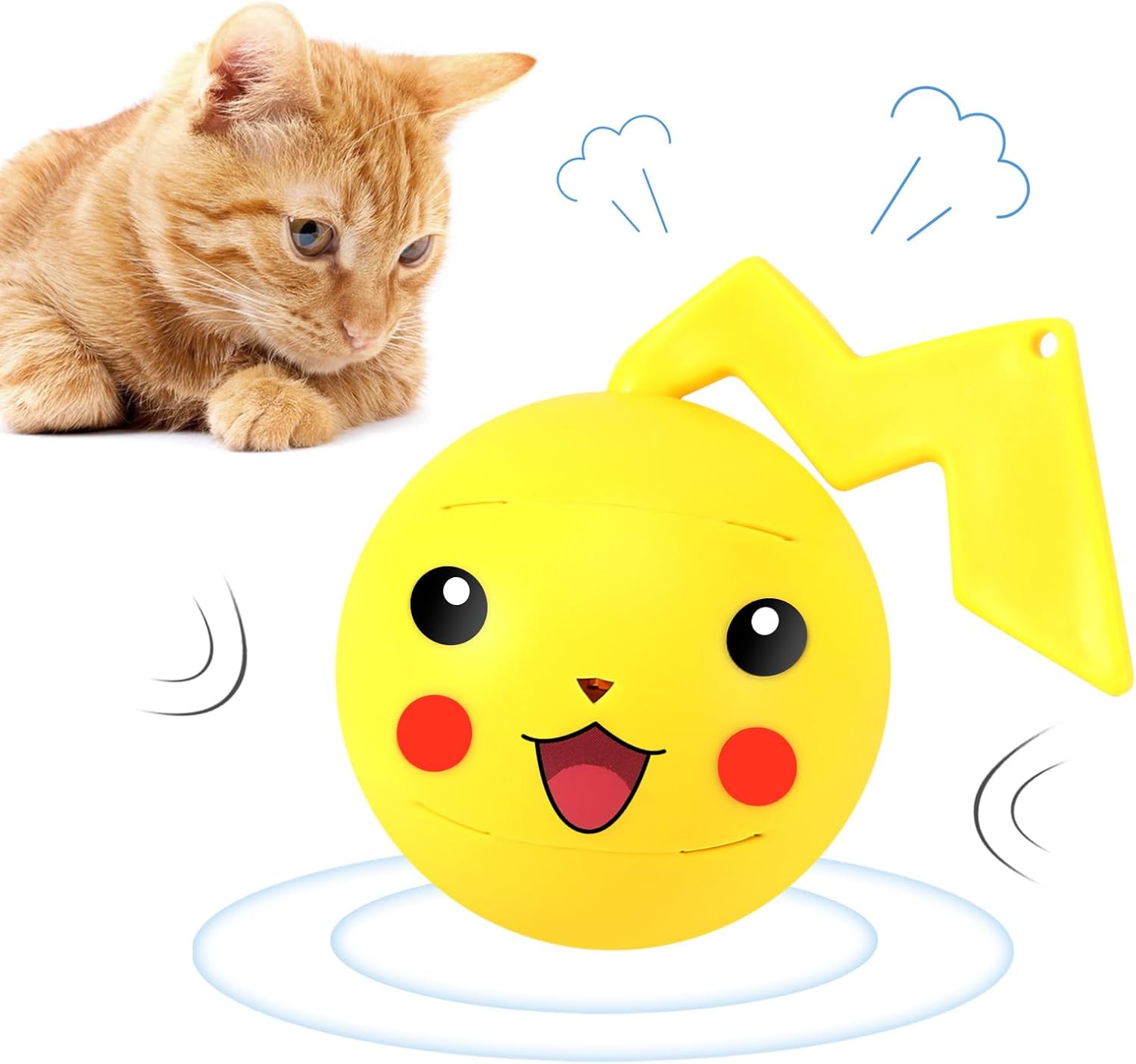 PAKESI Interactive Cat Toys Ball,Automatic Moving Ball