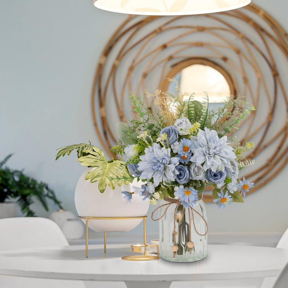 Amazon｜LESING シルクダリア 造花 花瓶付き フェイクローズフラワー