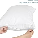 Waterproof Pillow Protectors Zippered (4 Pack, White) Standard Size, Bed Bug Proof Pillowcases, Pillow Encasement Covers 20 x 26 Inches