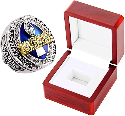 Miniatura 8 de Anillo del campeonato de fútbol de fantasía 2022  Anillo pesado de campeón FFL  Trofeo de premio chapado en oro y plata para el ganador de la Liga