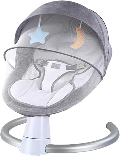 Electric Baby Bouncer with Bluetooth, Baby Bouncer Chair with 5 Swing Speed,...
