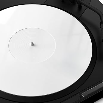Turntable Mat Record Platter Slipmat Acrylic Record Player Platter Vinyl Slipmat for Turntables Antistatic Tighter & Defined Bass White