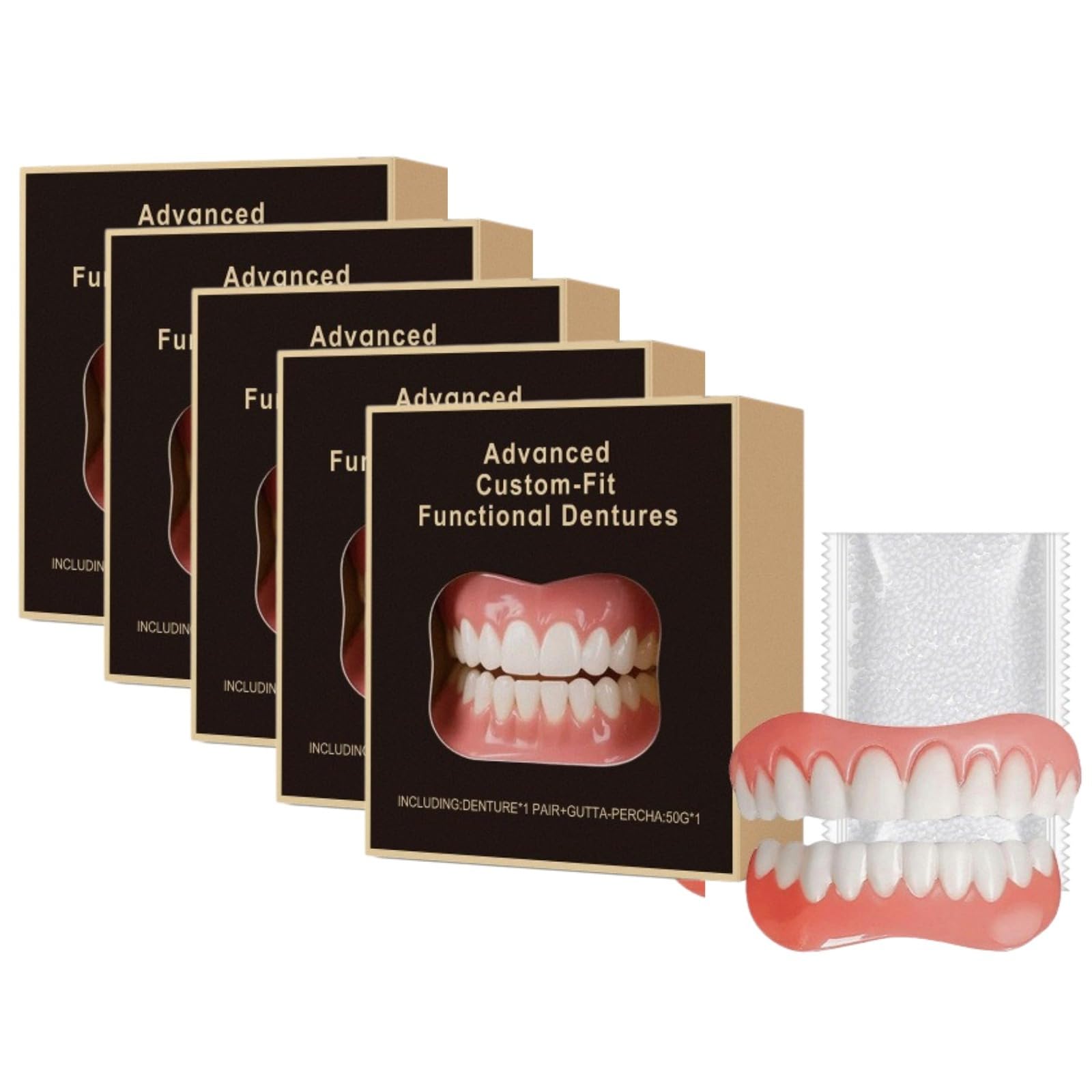 Protesi dentale di alta qualità in silicone a bocca piena, posa rapida, abbellimento del sorriso, aspetto naturale, morbido e confortevole immediato dentale, per uomo e donna rimovibile