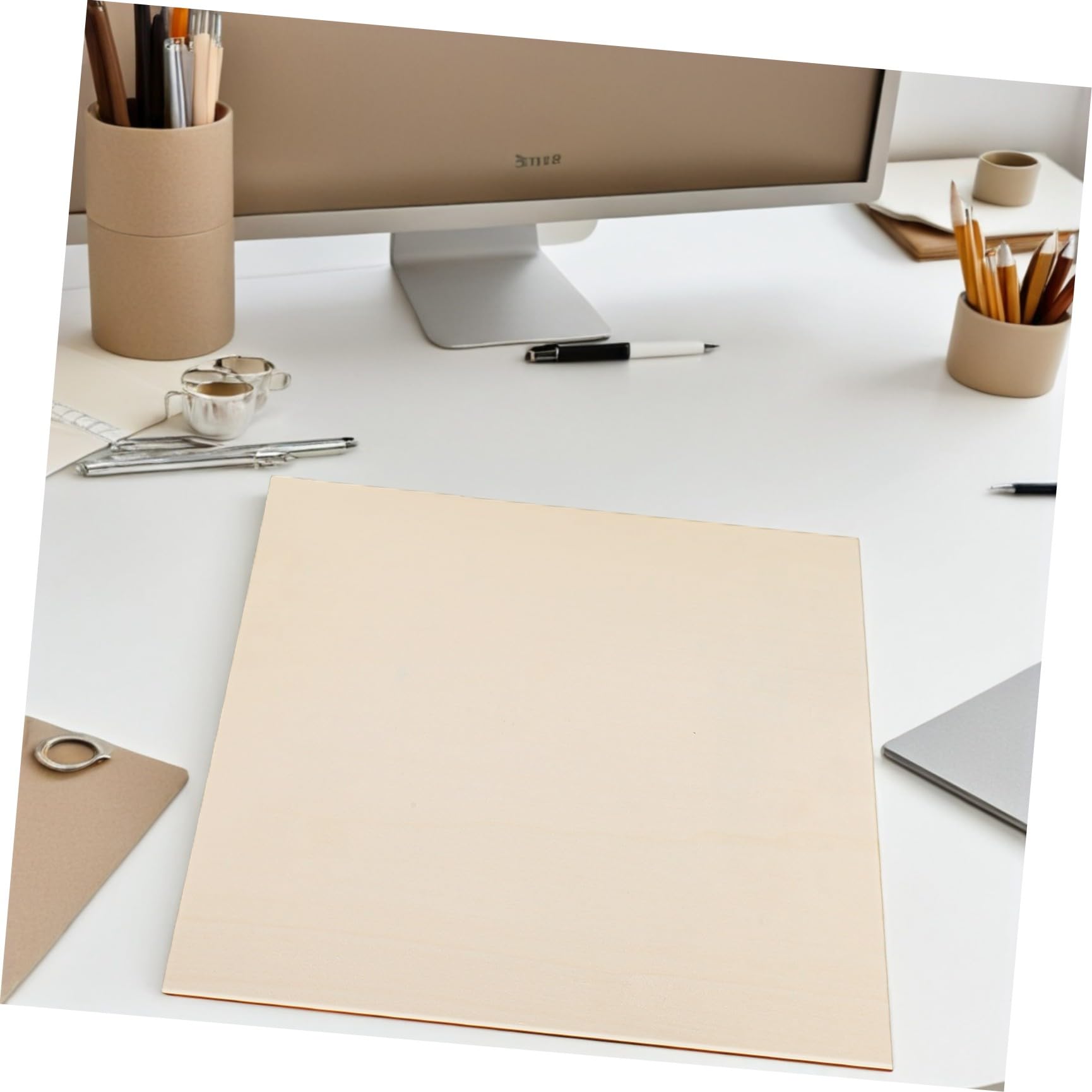 Mikikit 8 Piezas Tablero Cuadrado de Madera sin Terminar para Manualidades Diy, Fácil de Pintar y Pegar, Estilo Rústico, Adecuado para Talleres y Suministros Creativos