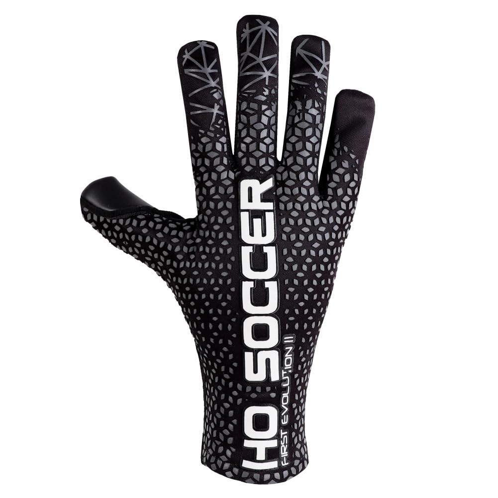 HO Soccer Pro Evolution Negative Blackout Guanti da portiere, unisex, per bambini, nero/argento, 4,5