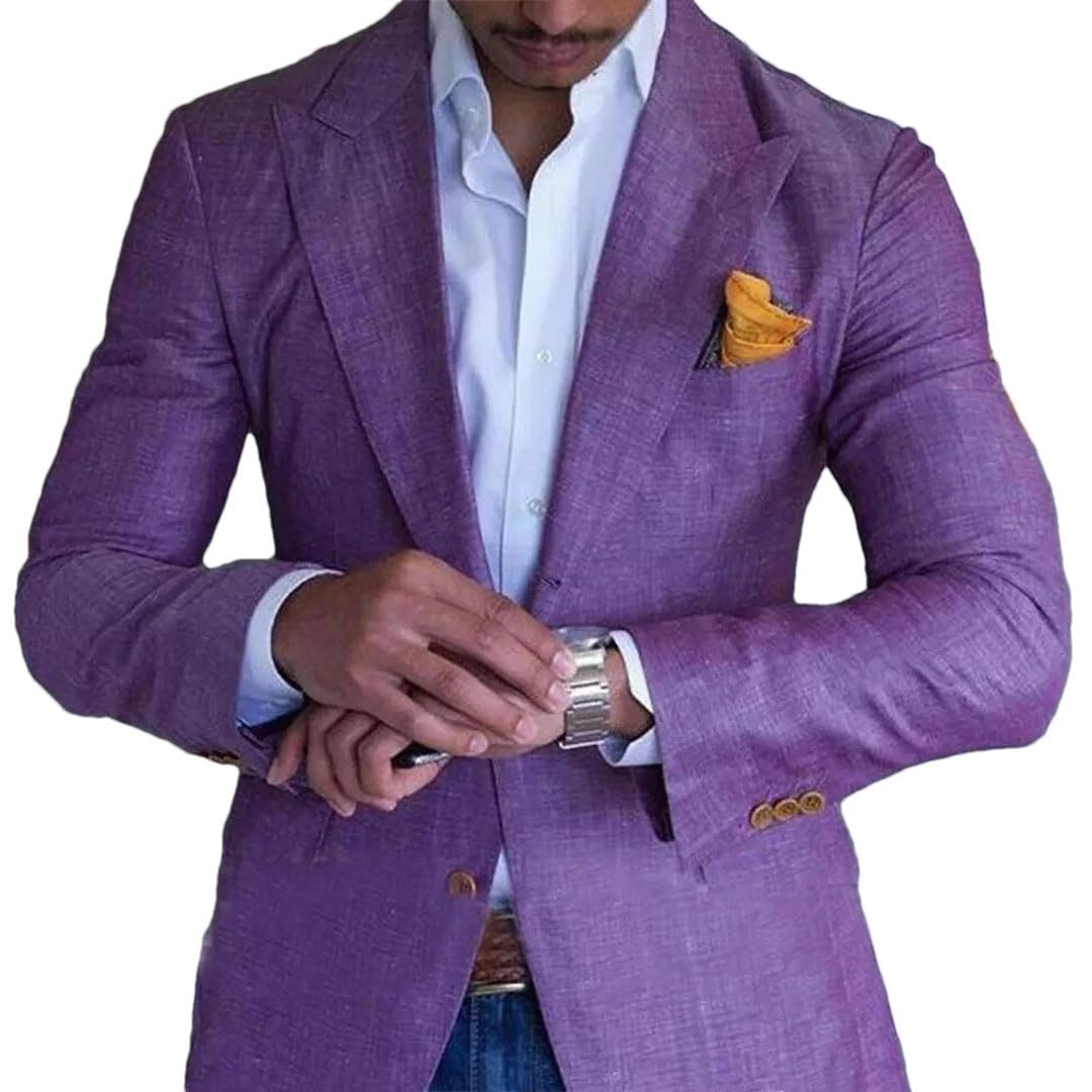 Costume 2 pièces pour homme - Pour la plage, le mariage, le marié, le meilleur homme, coupe ajustée, blazer uniquement