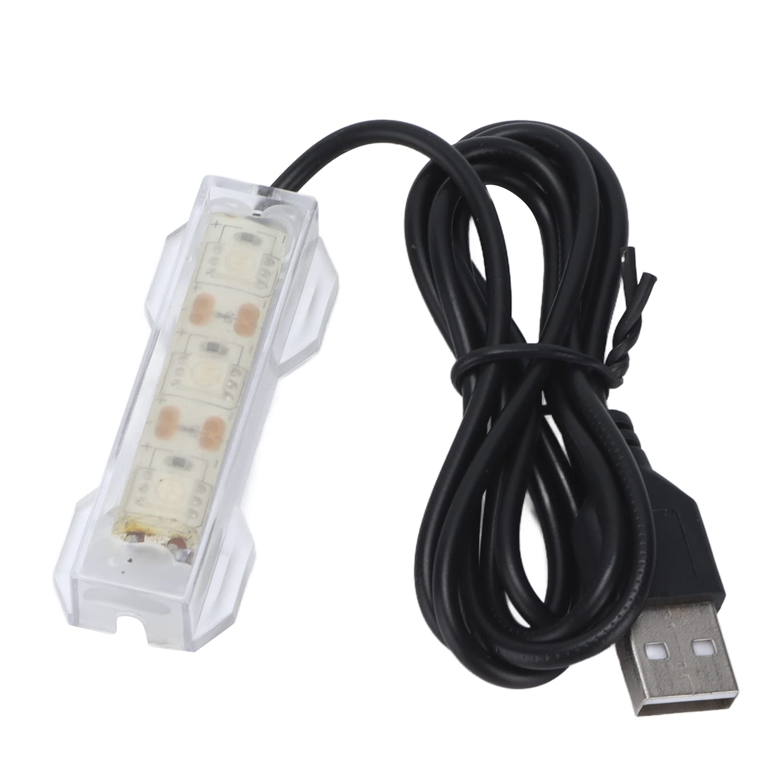 Tnfeeon Luce per Acquario, Ricarica USB Mini Luce per Acquario in Plastica Ad Alta Luminosità Luce a LED Colorata per Piante Acquatiche di Corallo e Allevamento di Pesci