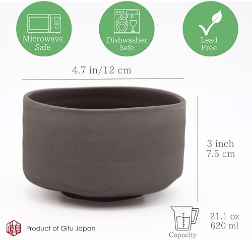 Miniatura 2 de Mino Ware Matcha Bowl, 4.7 pulgadas, Hanao Pink Fuki, cerámica japonesa, cuenco de té verde, 13.5 fl oz Marca Producto
