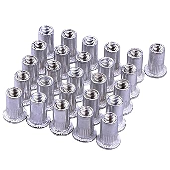 Amazon.com: Flat Head Aluminum M5 Rivet Nut Rivnut Nutsert 5mm (Pack of ...