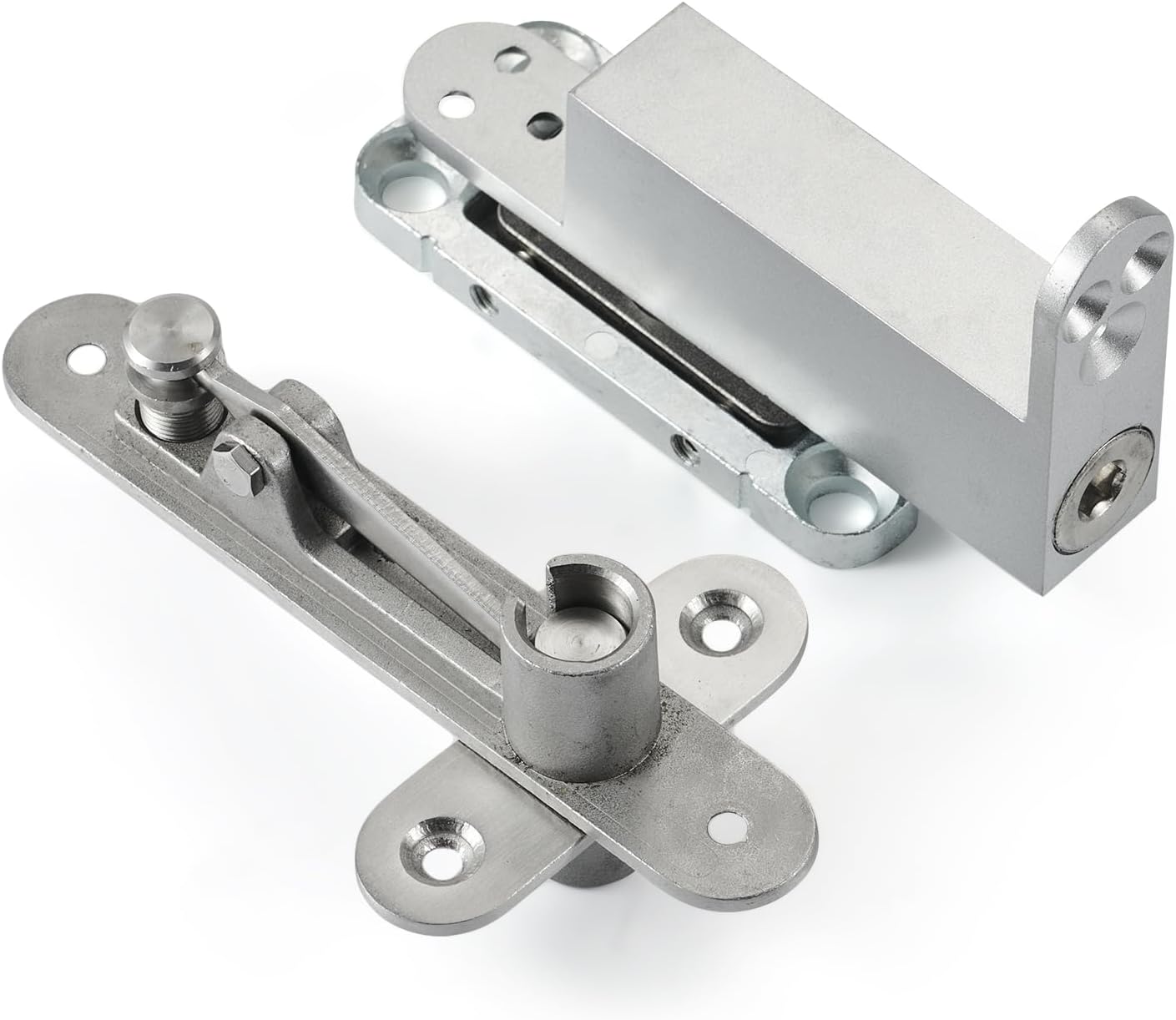 Ranbo Commercial/Home Self Closing Door Pivot Hinges Heavy Duty Hidden Hinges for Wood Doors 360 Degree Shaft Stainless Steel Invisible Pivot Hinge System (2 Way Adjustable)