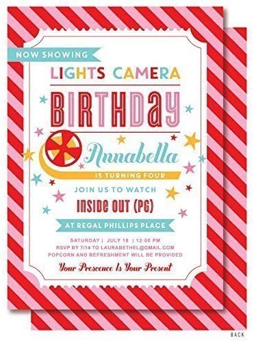 Movie Night Birthday Invitations