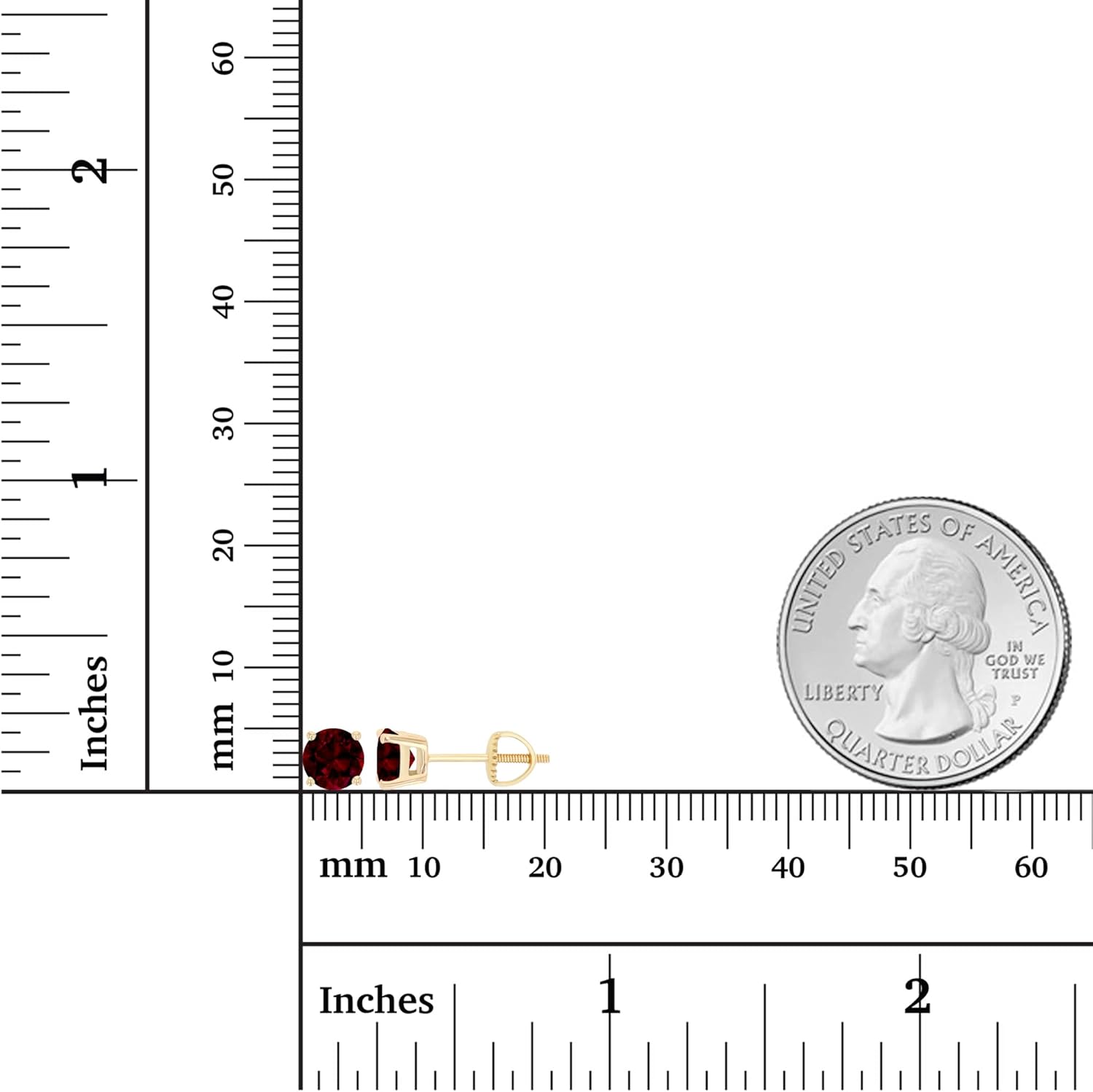 14K Gold Plated 925 Sterling Silver Hypoallergenic 5mm Round Genuine Birthstone Solitaire Screwback Stud Earrings - Image 4