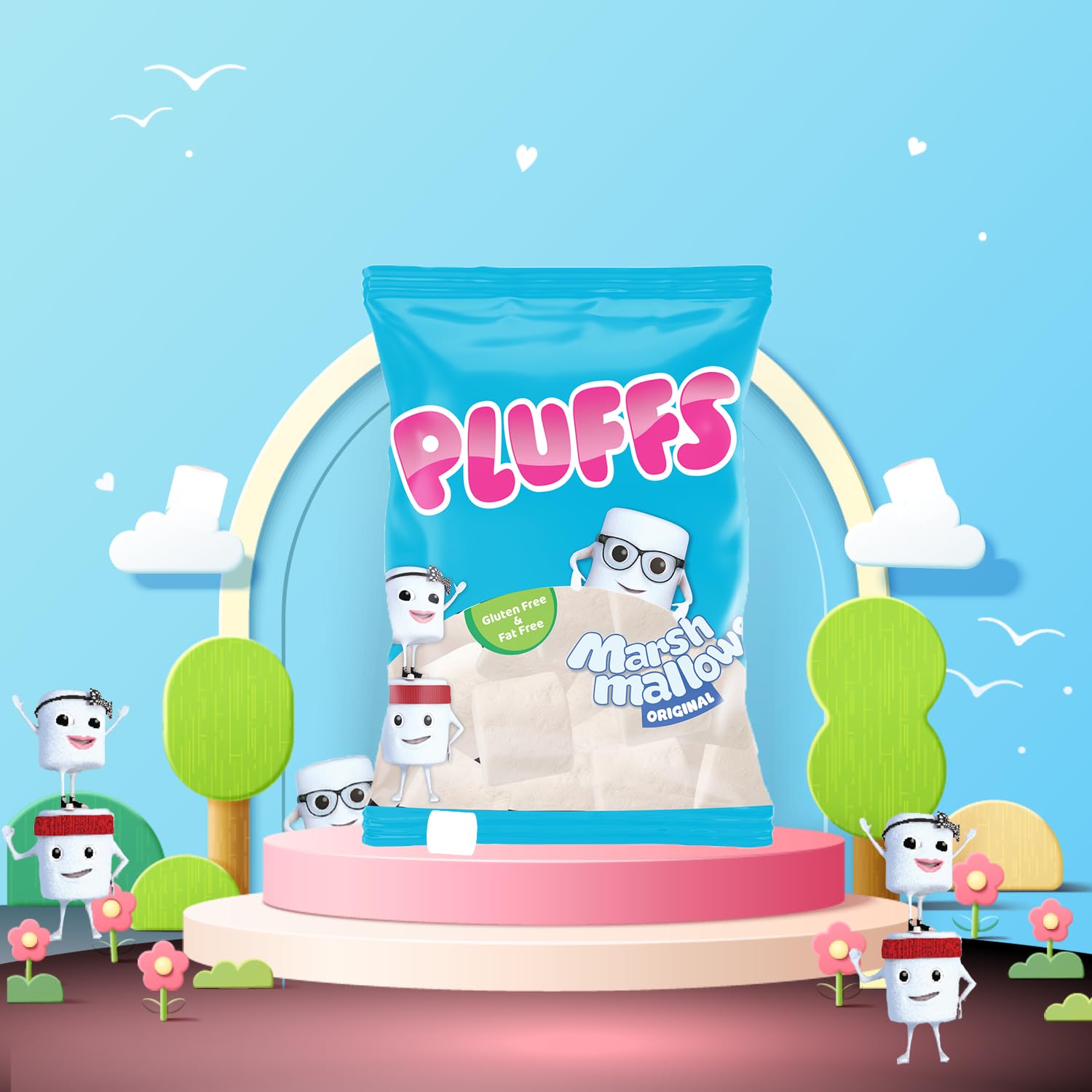 Pluffs Marshmallow Candy Original Vanilla Flavor - 140g - Image 2 thumbnail
