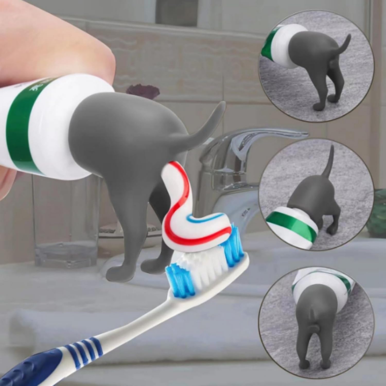 Dog Toothpaste Pooping Dog Butt Toothpaste Topper, 3 Pieces Cartoon Dog ...