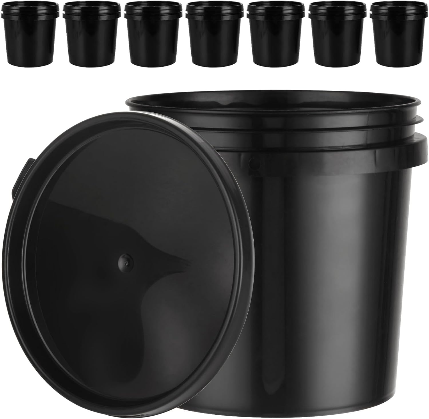 8 Pack Small Paint Bucket for Painting Touch Up Paint Containers with Lids 1 Quart Paint Cans 2 Pint Plastic Paint Storage Containers Empty Paint Cans Hand Held Paint Pail for Leftover Paint