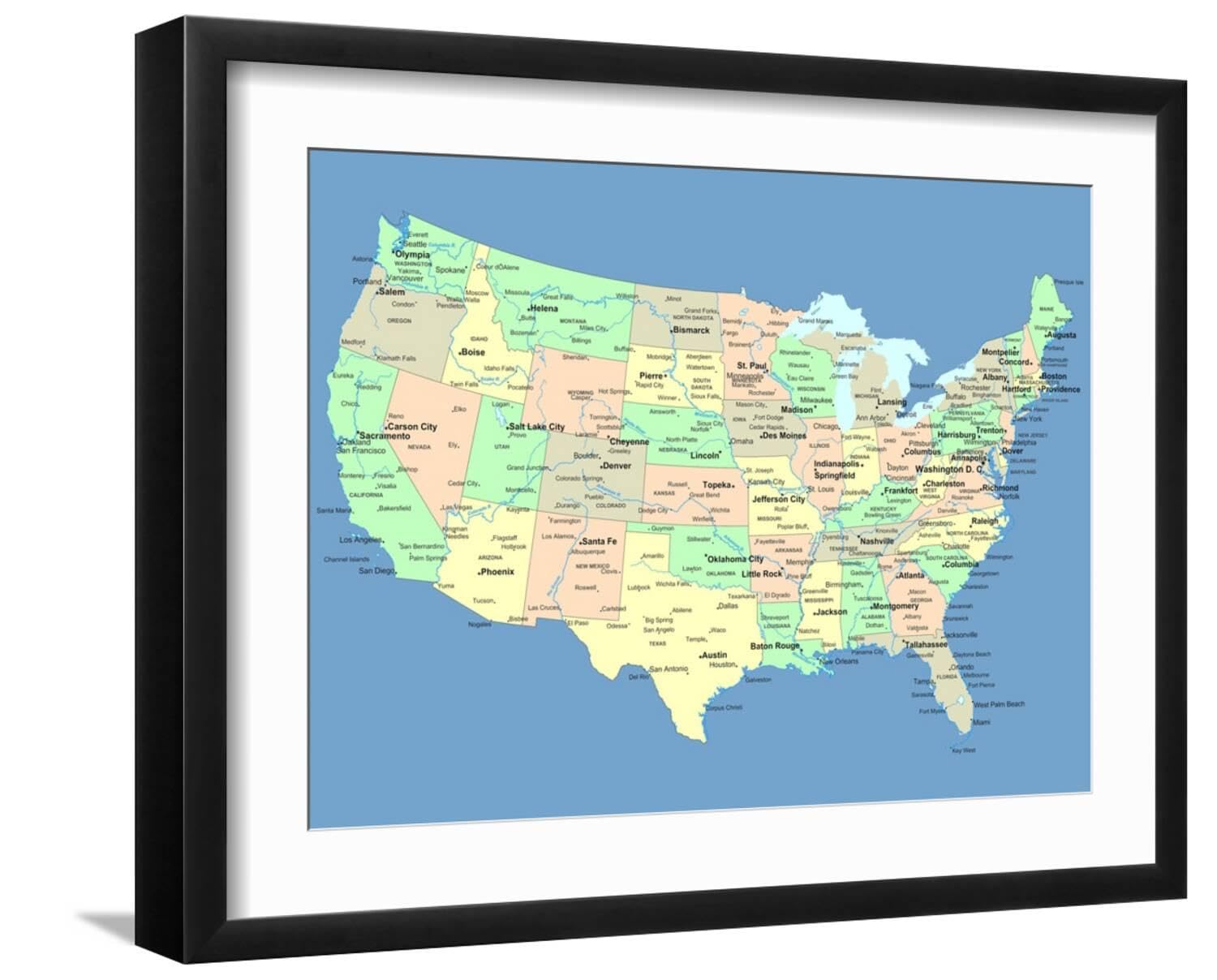 アメリカ先住民風アートボード 約25cm Amazon.com: ART.COM Wall Art Print Usa Map With Names Of States