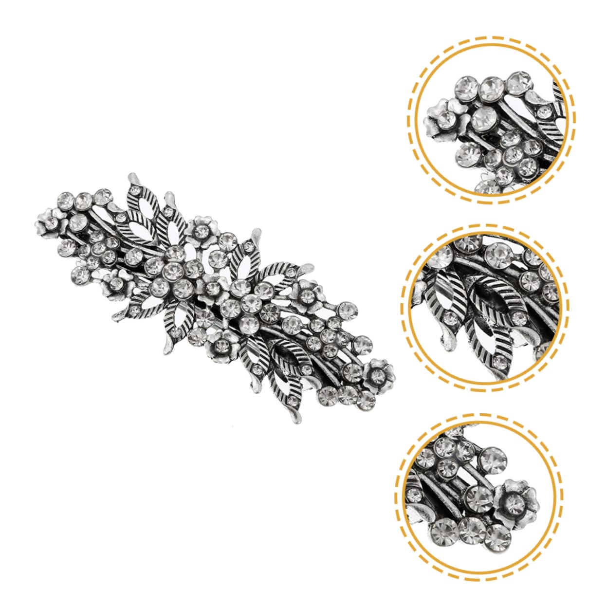 CLISPEED Rhinestones Flower Barrette Hairpin for Women Chic Spring Hair Accessory for Daily Wear Special Occasions Elegant present for Birthdays Festivals