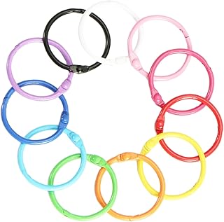 VILLCASE 200 Peças Anel Fichário De Papel Solto Anéis De Caderno Clipe Colorido Anel De Livro Folhas Soltas Anéis De Livro Anéis De Escritório Acessórios De Livro Fichário De Livro