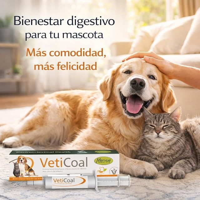 Foto 7 de 8 de Mervue VetiCoal Paste 30 ml, Pasta de Carbón Activado para Perros y Gatos, Apoyo Digestivo para Gases