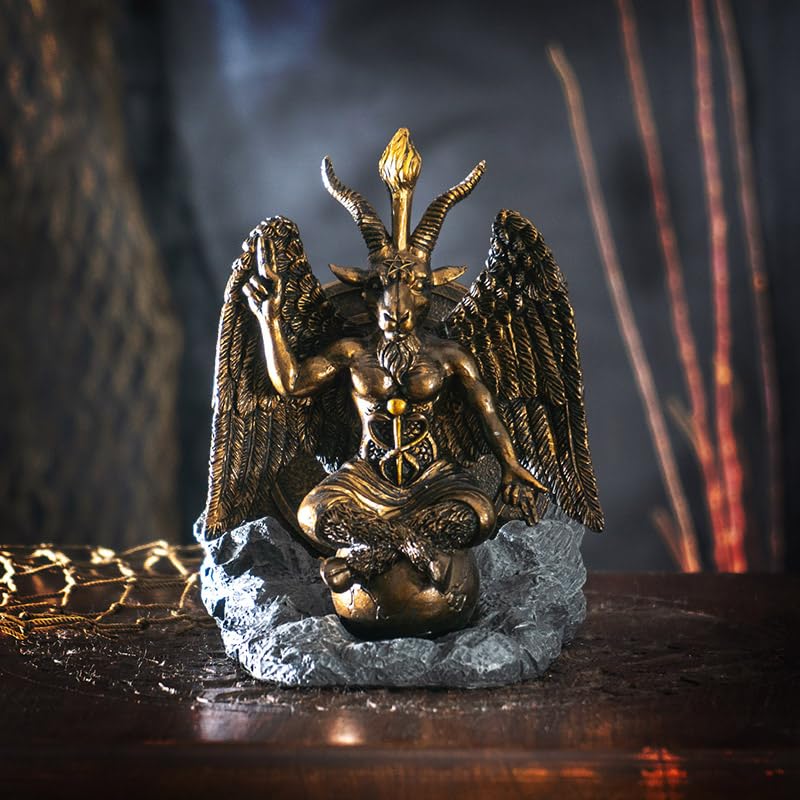 Figurine Baphomet fine sculpture Solve Coagula et pentagramme de collection