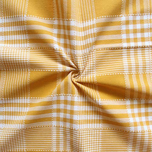 Image of AIRWILL 100% Cotton Checkered Pattern 2 Seater Square Table Cover Sized, 36x36 inches (Yellow, Pack of 1)