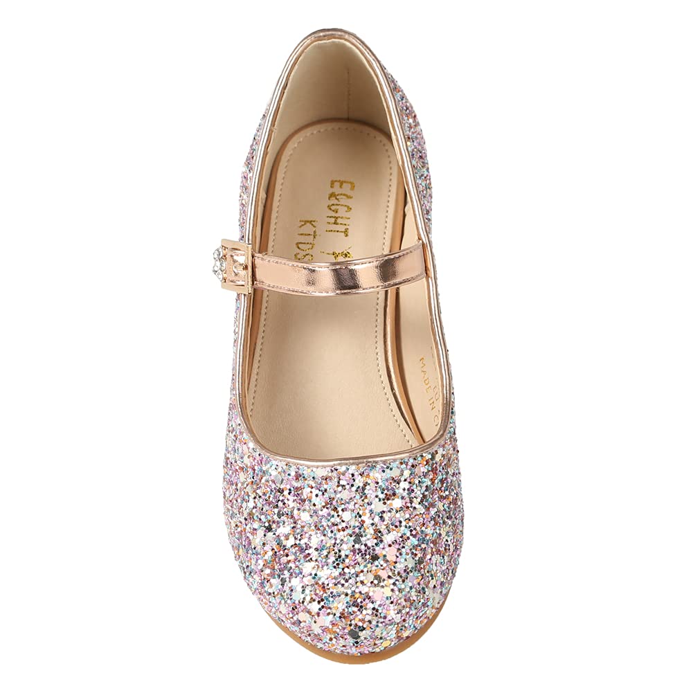 EIGHT KM - Mädchen High Heel Kleid Schuhe - Mary Jane Prinzessin Hochzeit Pumps - Funkelnder Glitzer Glatt Schuhe für Kinder Kleinkind
