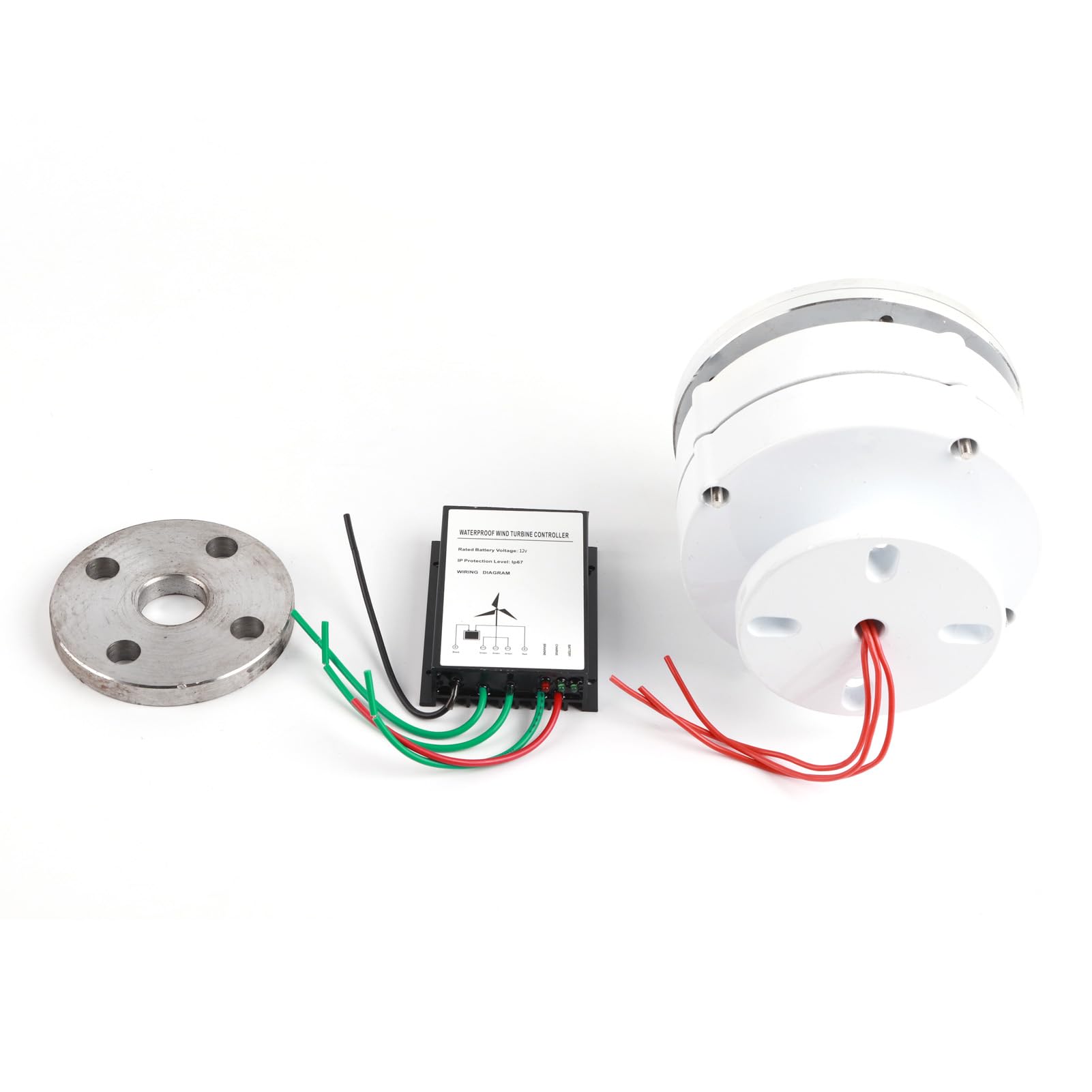 Garosa Kit di Eoliche a 5 Pale da 100 W Generatore di Energia Eolica per Barche Ricarica con Bassa velocità di Avvio 2 M/s Corpo in Acciaio Legato Bianco per Cabine di Barche (12V)